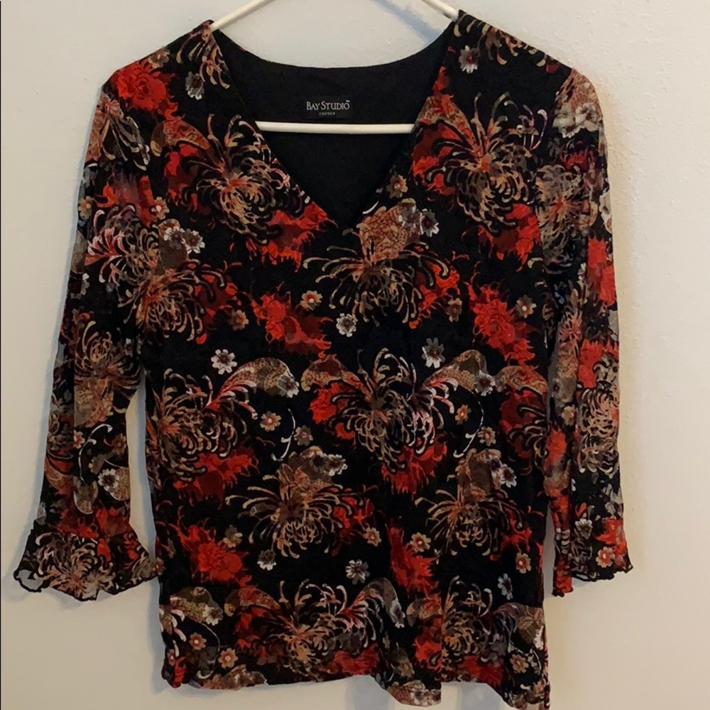 Lace floral shirt
